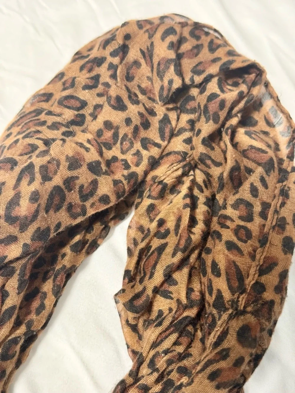 3 Pc Scarf Bundle Leopard Green Beige Lightweight Infinity Wrap Lot - Picture 7 of 8